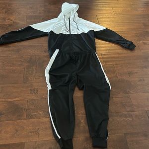 Black and white men's jogging suit